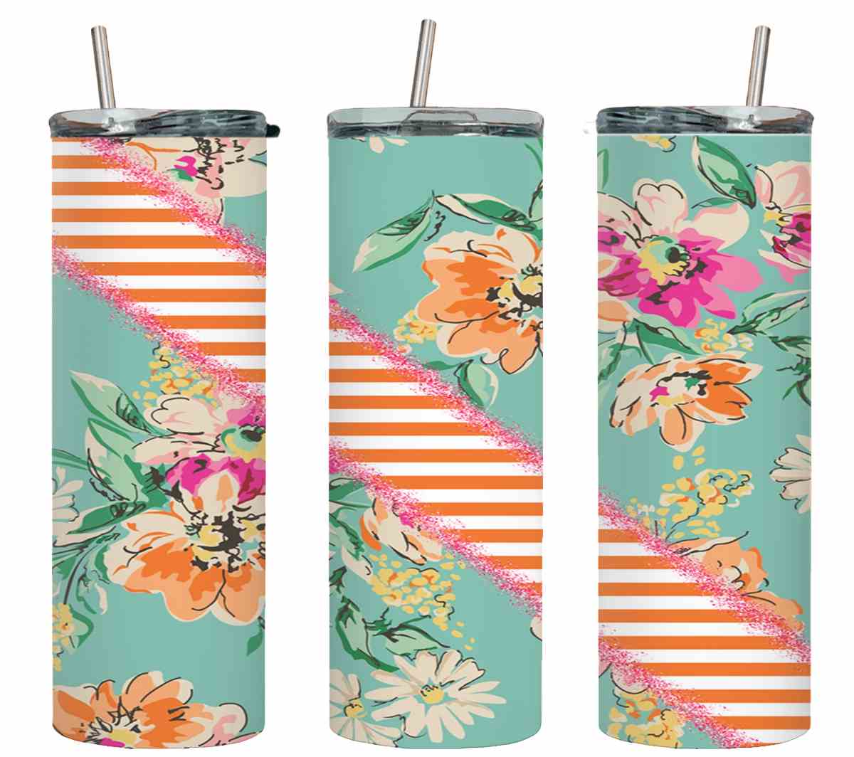 Vintage Flower Orange Stripe-10621